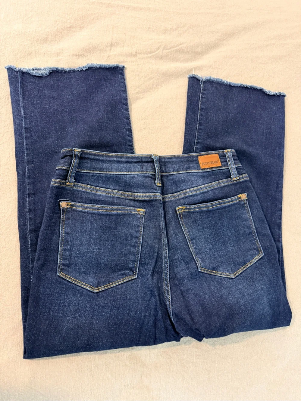 Judy Blue Sunday chill cropped wide leg, frayed hem, jeans, medium wash 5